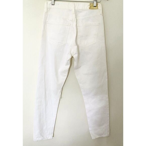 Citizens Of Humanity Liya High Rise Classic Fit Distressed White Denim Jeans 24 - Picture 4 of 13